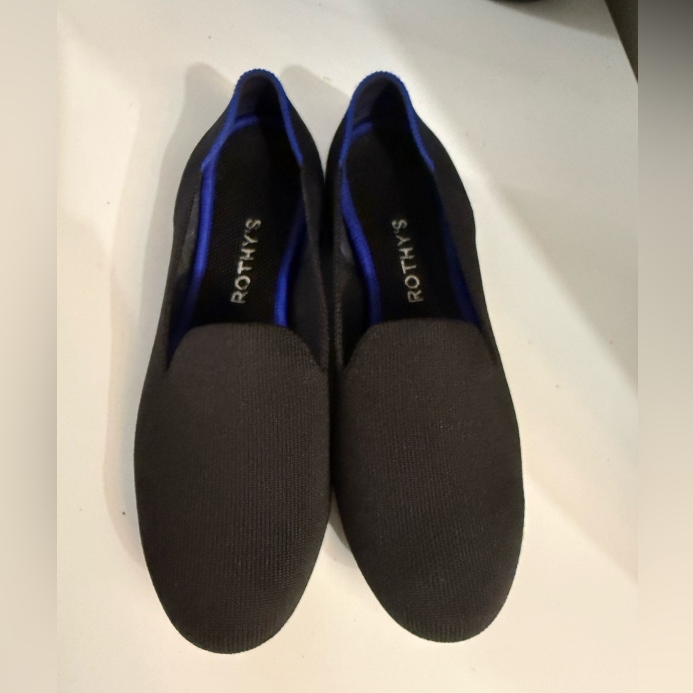 Rothy's Black Loafers with Blue Accent - Picture 6 of 6